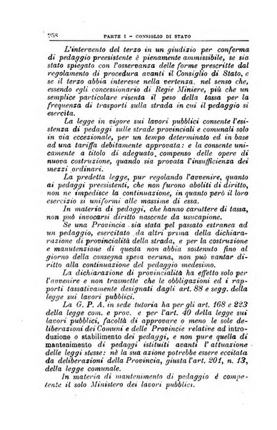 La giustizia amministrativa raccolta di decisioni e pareri del Consiglio di Stato, decisioni della Corte dei conti, sentenze della Cassazione di Roma, e decisioni delle Giunte provinciali amministrative