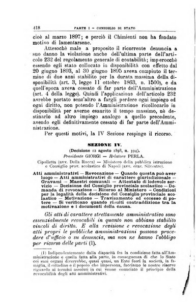 La giustizia amministrativa raccolta di decisioni e pareri del Consiglio di Stato, decisioni della Corte dei conti, sentenze della Cassazione di Roma, e decisioni delle Giunte provinciali amministrative