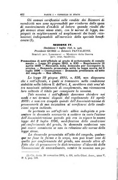 La giustizia amministrativa raccolta di decisioni e pareri del Consiglio di Stato, decisioni della Corte dei conti, sentenze della Cassazione di Roma, e decisioni delle Giunte provinciali amministrative