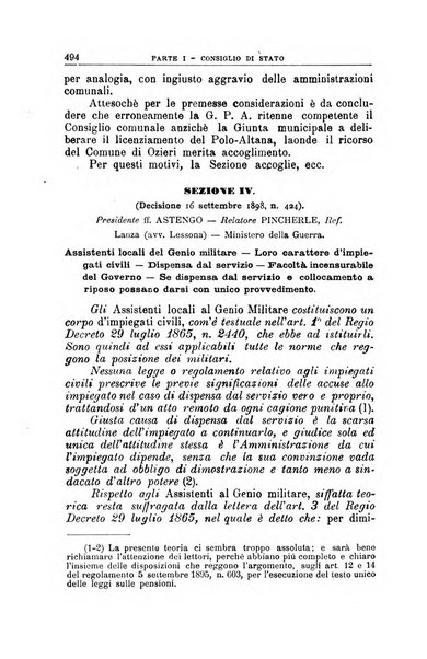 La giustizia amministrativa raccolta di decisioni e pareri del Consiglio di Stato, decisioni della Corte dei conti, sentenze della Cassazione di Roma, e decisioni delle Giunte provinciali amministrative