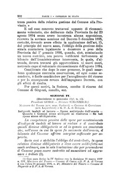 La giustizia amministrativa raccolta di decisioni e pareri del Consiglio di Stato, decisioni della Corte dei conti, sentenze della Cassazione di Roma, e decisioni delle Giunte provinciali amministrative