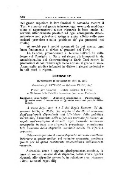 La giustizia amministrativa raccolta di decisioni e pareri del Consiglio di Stato, decisioni della Corte dei conti, sentenze della Cassazione di Roma, e decisioni delle Giunte provinciali amministrative