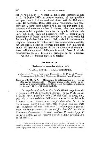 La giustizia amministrativa raccolta di decisioni e pareri del Consiglio di Stato, decisioni della Corte dei conti, sentenze della Cassazione di Roma, e decisioni delle Giunte provinciali amministrative