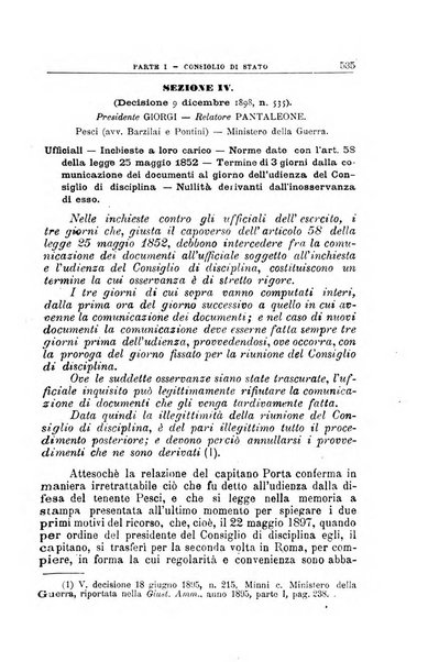 La giustizia amministrativa raccolta di decisioni e pareri del Consiglio di Stato, decisioni della Corte dei conti, sentenze della Cassazione di Roma, e decisioni delle Giunte provinciali amministrative