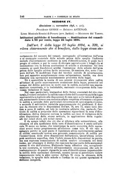 La giustizia amministrativa raccolta di decisioni e pareri del Consiglio di Stato, decisioni della Corte dei conti, sentenze della Cassazione di Roma, e decisioni delle Giunte provinciali amministrative