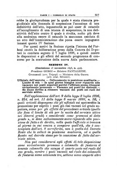 La giustizia amministrativa raccolta di decisioni e pareri del Consiglio di Stato, decisioni della Corte dei conti, sentenze della Cassazione di Roma, e decisioni delle Giunte provinciali amministrative