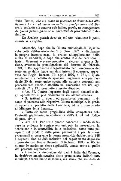 La giustizia amministrativa raccolta di decisioni e pareri del Consiglio di Stato, decisioni della Corte dei conti, sentenze della Cassazione di Roma, e decisioni delle Giunte provinciali amministrative