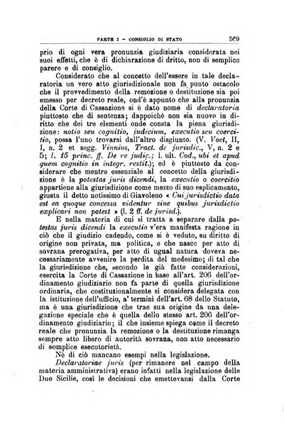 La giustizia amministrativa raccolta di decisioni e pareri del Consiglio di Stato, decisioni della Corte dei conti, sentenze della Cassazione di Roma, e decisioni delle Giunte provinciali amministrative