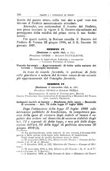 La giustizia amministrativa raccolta di decisioni e pareri del Consiglio di Stato, decisioni della Corte dei conti, sentenze della Cassazione di Roma, e decisioni delle Giunte provinciali amministrative