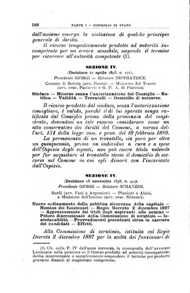 La giustizia amministrativa raccolta di decisioni e pareri del Consiglio di Stato, decisioni della Corte dei conti, sentenze della Cassazione di Roma, e decisioni delle Giunte provinciali amministrative