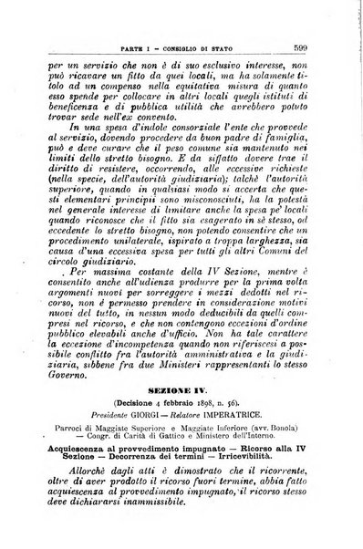 La giustizia amministrativa raccolta di decisioni e pareri del Consiglio di Stato, decisioni della Corte dei conti, sentenze della Cassazione di Roma, e decisioni delle Giunte provinciali amministrative