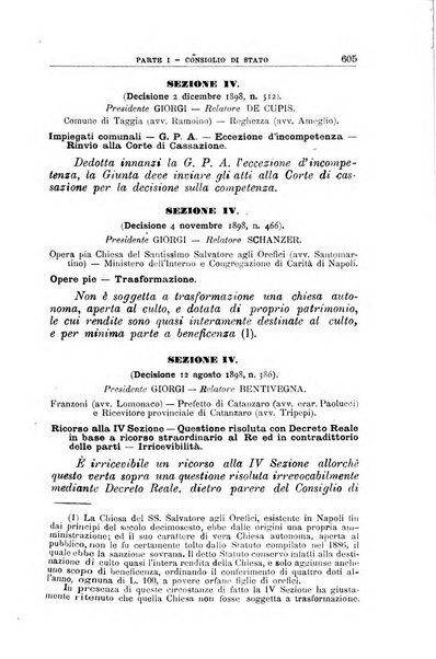 La giustizia amministrativa raccolta di decisioni e pareri del Consiglio di Stato, decisioni della Corte dei conti, sentenze della Cassazione di Roma, e decisioni delle Giunte provinciali amministrative