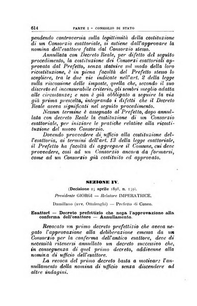 La giustizia amministrativa raccolta di decisioni e pareri del Consiglio di Stato, decisioni della Corte dei conti, sentenze della Cassazione di Roma, e decisioni delle Giunte provinciali amministrative