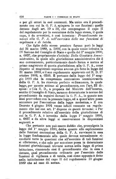 La giustizia amministrativa raccolta di decisioni e pareri del Consiglio di Stato, decisioni della Corte dei conti, sentenze della Cassazione di Roma, e decisioni delle Giunte provinciali amministrative