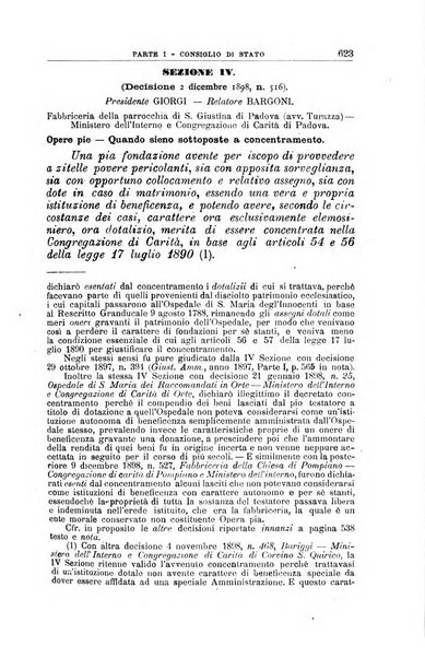 La giustizia amministrativa raccolta di decisioni e pareri del Consiglio di Stato, decisioni della Corte dei conti, sentenze della Cassazione di Roma, e decisioni delle Giunte provinciali amministrative