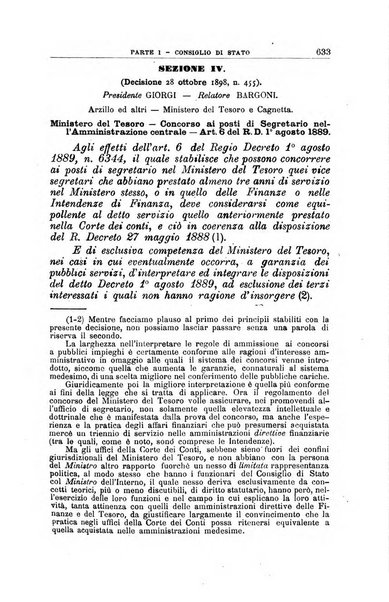 La giustizia amministrativa raccolta di decisioni e pareri del Consiglio di Stato, decisioni della Corte dei conti, sentenze della Cassazione di Roma, e decisioni delle Giunte provinciali amministrative