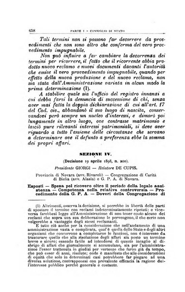 La giustizia amministrativa raccolta di decisioni e pareri del Consiglio di Stato, decisioni della Corte dei conti, sentenze della Cassazione di Roma, e decisioni delle Giunte provinciali amministrative