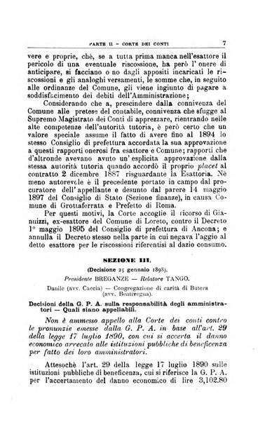 La giustizia amministrativa raccolta di decisioni e pareri del Consiglio di Stato, decisioni della Corte dei conti, sentenze della Cassazione di Roma, e decisioni delle Giunte provinciali amministrative