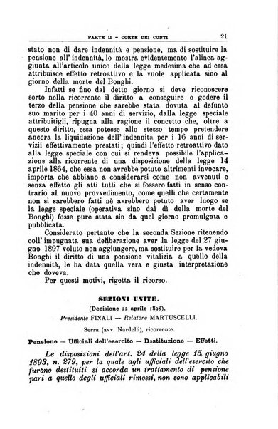 La giustizia amministrativa raccolta di decisioni e pareri del Consiglio di Stato, decisioni della Corte dei conti, sentenze della Cassazione di Roma, e decisioni delle Giunte provinciali amministrative