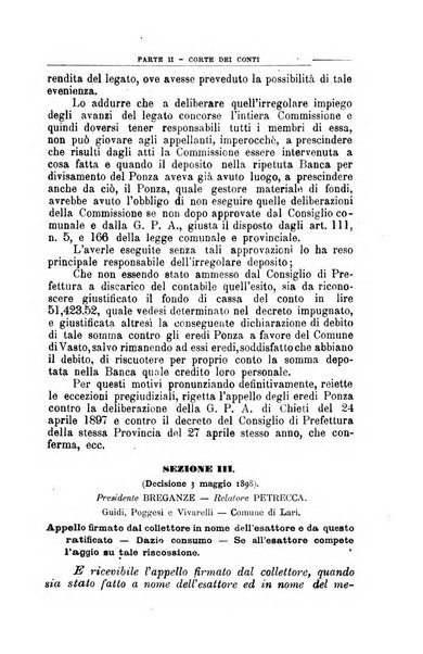 La giustizia amministrativa raccolta di decisioni e pareri del Consiglio di Stato, decisioni della Corte dei conti, sentenze della Cassazione di Roma, e decisioni delle Giunte provinciali amministrative