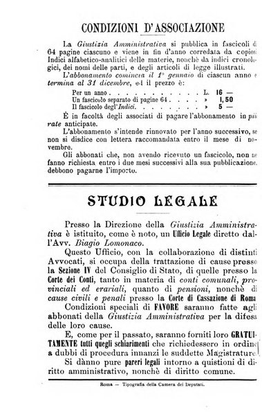 La giustizia amministrativa raccolta di decisioni e pareri del Consiglio di Stato, decisioni della Corte dei conti, sentenze della Cassazione di Roma, e decisioni delle Giunte provinciali amministrative