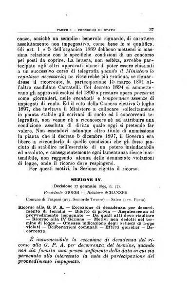 La giustizia amministrativa raccolta di decisioni e pareri del Consiglio di Stato, decisioni della Corte dei conti, sentenze della Cassazione di Roma, e decisioni delle Giunte provinciali amministrative