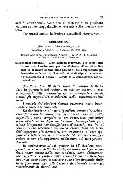 La giustizia amministrativa raccolta di decisioni e pareri del Consiglio di Stato, decisioni della Corte dei conti, sentenze della Cassazione di Roma, e decisioni delle Giunte provinciali amministrative