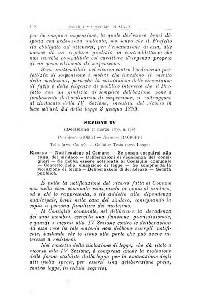 La giustizia amministrativa raccolta di decisioni e pareri del Consiglio di Stato, decisioni della Corte dei conti, sentenze della Cassazione di Roma, e decisioni delle Giunte provinciali amministrative