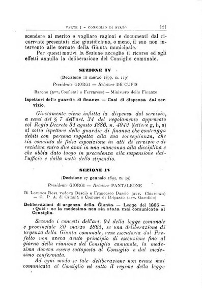 La giustizia amministrativa raccolta di decisioni e pareri del Consiglio di Stato, decisioni della Corte dei conti, sentenze della Cassazione di Roma, e decisioni delle Giunte provinciali amministrative