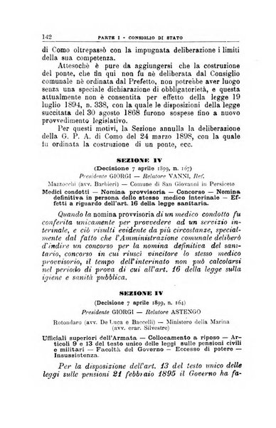 La giustizia amministrativa raccolta di decisioni e pareri del Consiglio di Stato, decisioni della Corte dei conti, sentenze della Cassazione di Roma, e decisioni delle Giunte provinciali amministrative