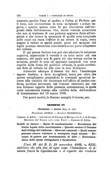 La giustizia amministrativa raccolta di decisioni e pareri del Consiglio di Stato, decisioni della Corte dei conti, sentenze della Cassazione di Roma, e decisioni delle Giunte provinciali amministrative