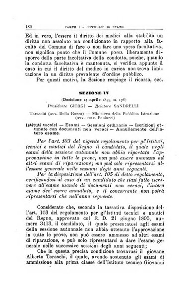 La giustizia amministrativa raccolta di decisioni e pareri del Consiglio di Stato, decisioni della Corte dei conti, sentenze della Cassazione di Roma, e decisioni delle Giunte provinciali amministrative