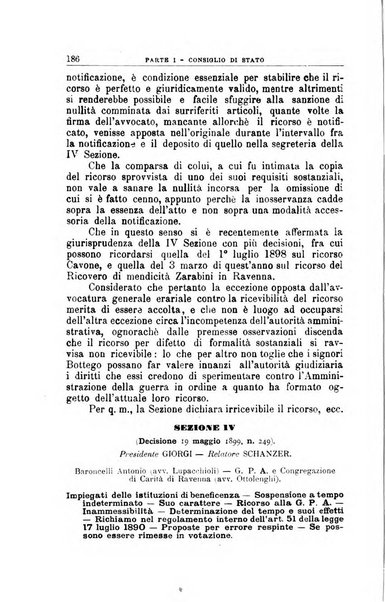 La giustizia amministrativa raccolta di decisioni e pareri del Consiglio di Stato, decisioni della Corte dei conti, sentenze della Cassazione di Roma, e decisioni delle Giunte provinciali amministrative