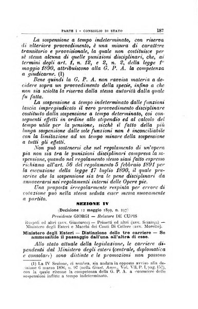 La giustizia amministrativa raccolta di decisioni e pareri del Consiglio di Stato, decisioni della Corte dei conti, sentenze della Cassazione di Roma, e decisioni delle Giunte provinciali amministrative