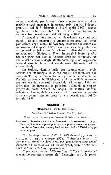 La giustizia amministrativa raccolta di decisioni e pareri del Consiglio di Stato, decisioni della Corte dei conti, sentenze della Cassazione di Roma, e decisioni delle Giunte provinciali amministrative