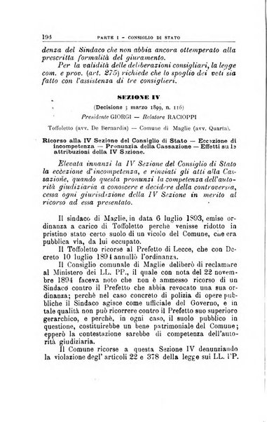 La giustizia amministrativa raccolta di decisioni e pareri del Consiglio di Stato, decisioni della Corte dei conti, sentenze della Cassazione di Roma, e decisioni delle Giunte provinciali amministrative