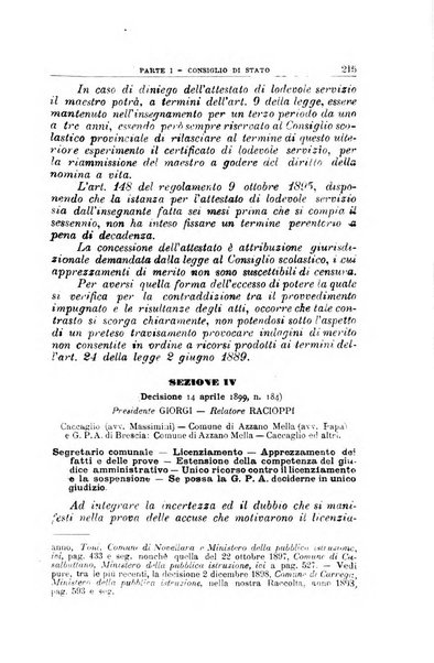 La giustizia amministrativa raccolta di decisioni e pareri del Consiglio di Stato, decisioni della Corte dei conti, sentenze della Cassazione di Roma, e decisioni delle Giunte provinciali amministrative