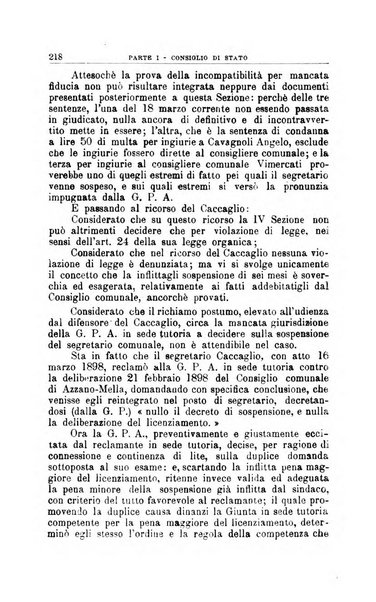 La giustizia amministrativa raccolta di decisioni e pareri del Consiglio di Stato, decisioni della Corte dei conti, sentenze della Cassazione di Roma, e decisioni delle Giunte provinciali amministrative