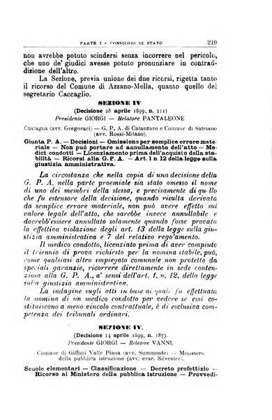 La giustizia amministrativa raccolta di decisioni e pareri del Consiglio di Stato, decisioni della Corte dei conti, sentenze della Cassazione di Roma, e decisioni delle Giunte provinciali amministrative