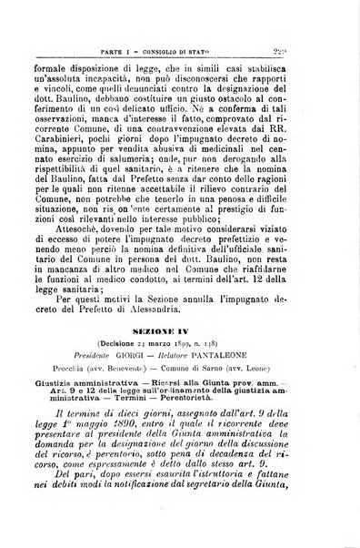 La giustizia amministrativa raccolta di decisioni e pareri del Consiglio di Stato, decisioni della Corte dei conti, sentenze della Cassazione di Roma, e decisioni delle Giunte provinciali amministrative