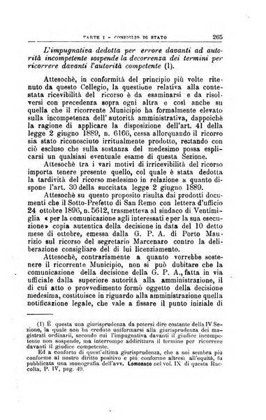 La giustizia amministrativa raccolta di decisioni e pareri del Consiglio di Stato, decisioni della Corte dei conti, sentenze della Cassazione di Roma, e decisioni delle Giunte provinciali amministrative