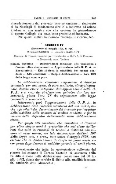 La giustizia amministrativa raccolta di decisioni e pareri del Consiglio di Stato, decisioni della Corte dei conti, sentenze della Cassazione di Roma, e decisioni delle Giunte provinciali amministrative