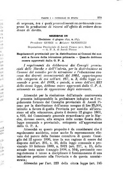 La giustizia amministrativa raccolta di decisioni e pareri del Consiglio di Stato, decisioni della Corte dei conti, sentenze della Cassazione di Roma, e decisioni delle Giunte provinciali amministrative