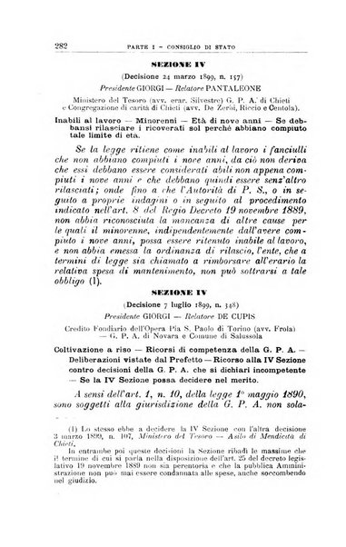 La giustizia amministrativa raccolta di decisioni e pareri del Consiglio di Stato, decisioni della Corte dei conti, sentenze della Cassazione di Roma, e decisioni delle Giunte provinciali amministrative