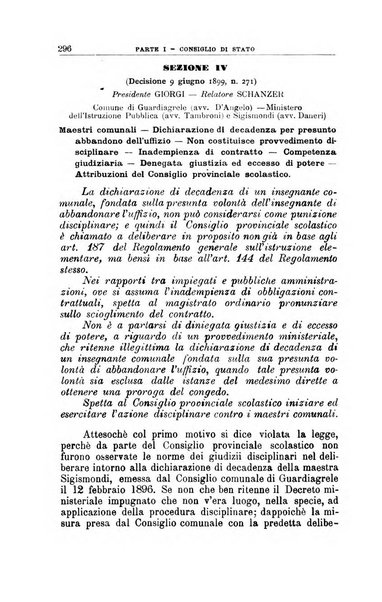 La giustizia amministrativa raccolta di decisioni e pareri del Consiglio di Stato, decisioni della Corte dei conti, sentenze della Cassazione di Roma, e decisioni delle Giunte provinciali amministrative