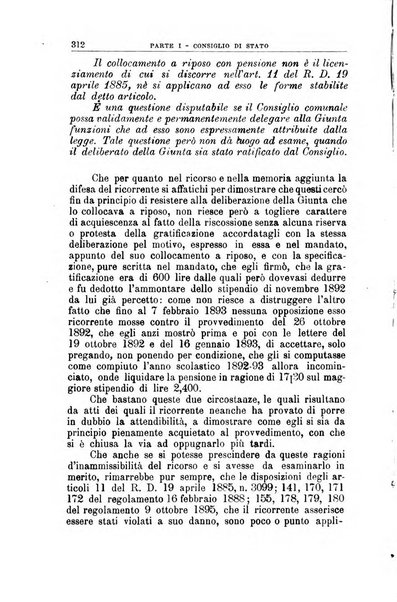 La giustizia amministrativa raccolta di decisioni e pareri del Consiglio di Stato, decisioni della Corte dei conti, sentenze della Cassazione di Roma, e decisioni delle Giunte provinciali amministrative