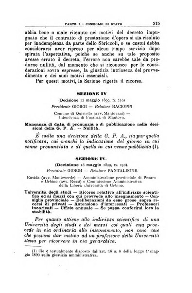 La giustizia amministrativa raccolta di decisioni e pareri del Consiglio di Stato, decisioni della Corte dei conti, sentenze della Cassazione di Roma, e decisioni delle Giunte provinciali amministrative