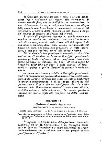 La giustizia amministrativa raccolta di decisioni e pareri del Consiglio di Stato, decisioni della Corte dei conti, sentenze della Cassazione di Roma, e decisioni delle Giunte provinciali amministrative