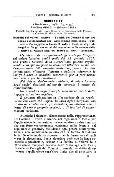 La giustizia amministrativa raccolta di decisioni e pareri del Consiglio di Stato, decisioni della Corte dei conti, sentenze della Cassazione di Roma, e decisioni delle Giunte provinciali amministrative