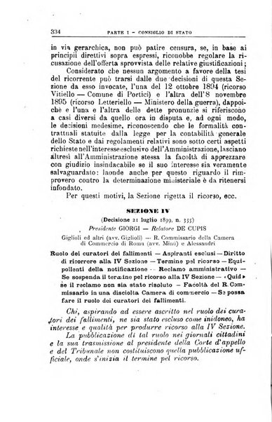 La giustizia amministrativa raccolta di decisioni e pareri del Consiglio di Stato, decisioni della Corte dei conti, sentenze della Cassazione di Roma, e decisioni delle Giunte provinciali amministrative